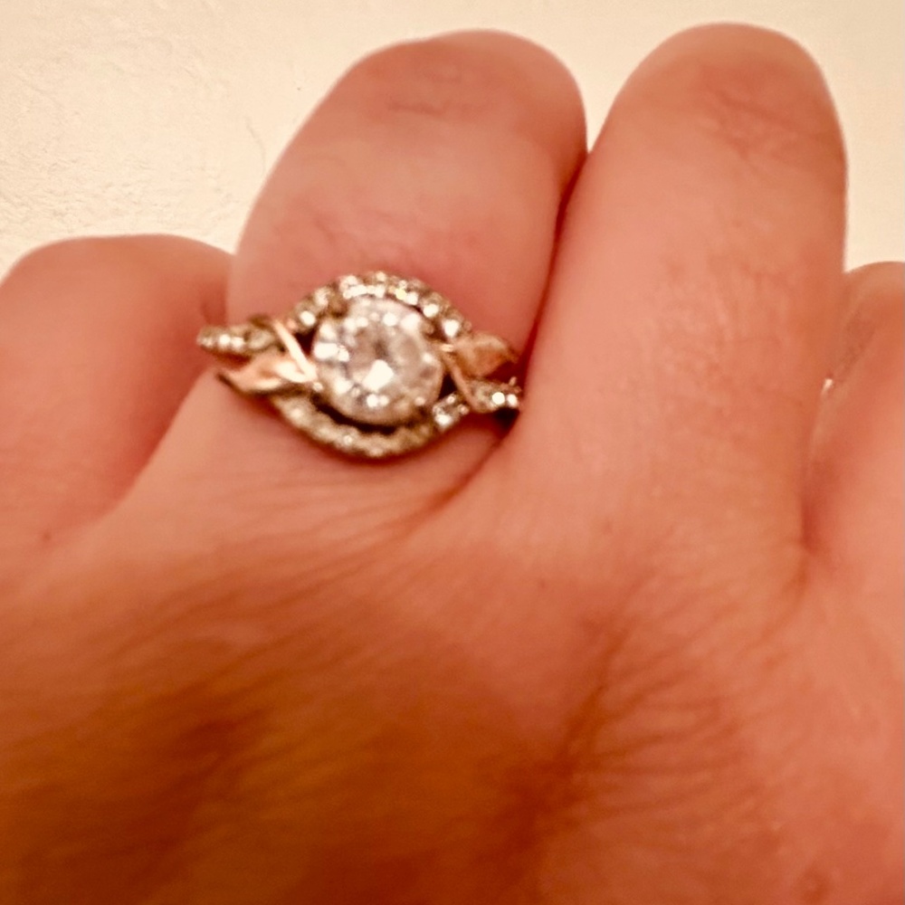 Sterling Silver and Moissanite Engagement Ring